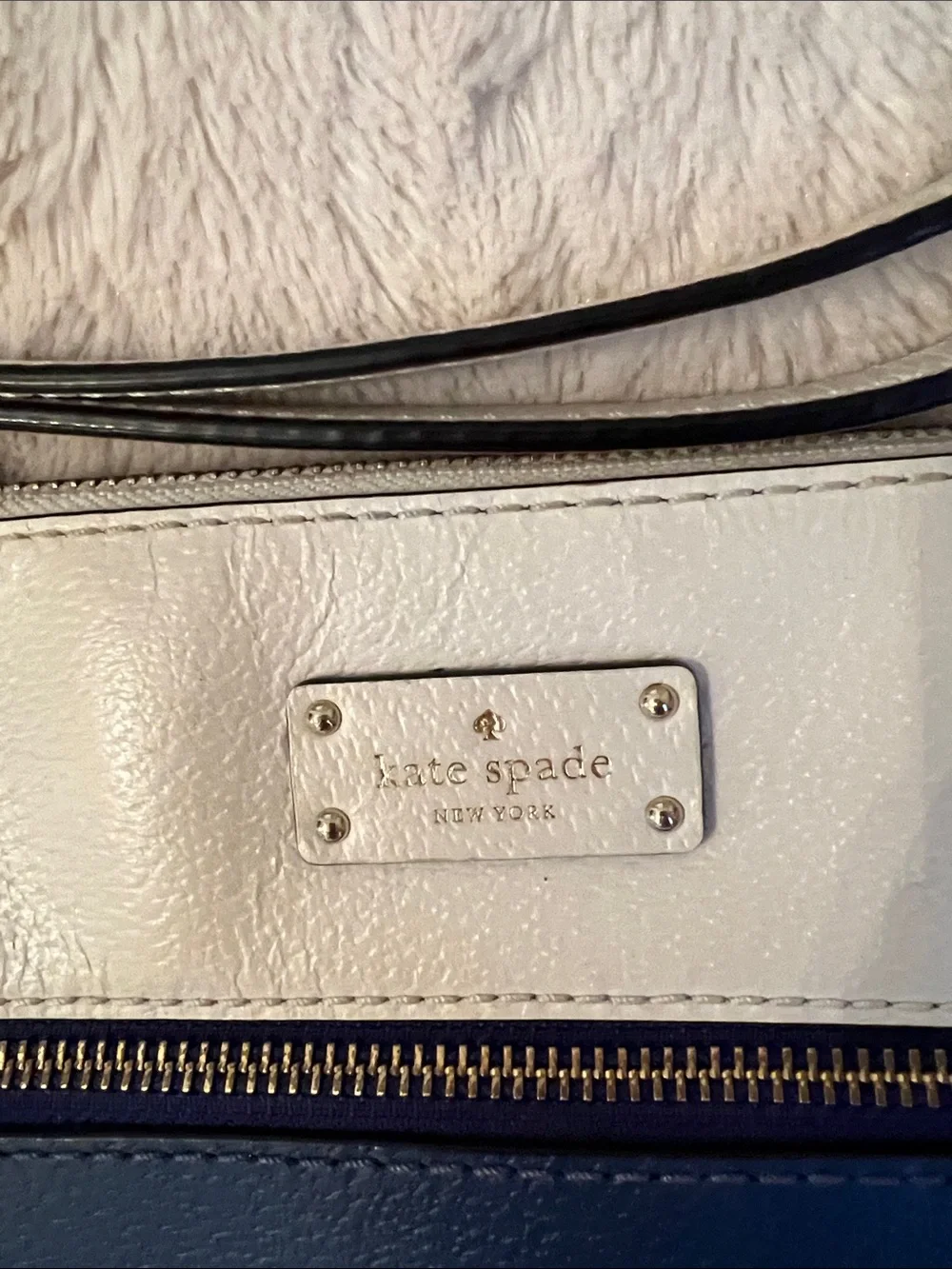 kate spade Navy and White Crossbody with Floral Wallet